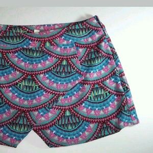 Pink Republic Shorts - ARTSY PRINT CURVED DESIGN FLORAL SKORT SHORT XS Pink Republic Shorts - ARTSY PRINT CURVED DESIGN FLORAL SKORT SHORT XS